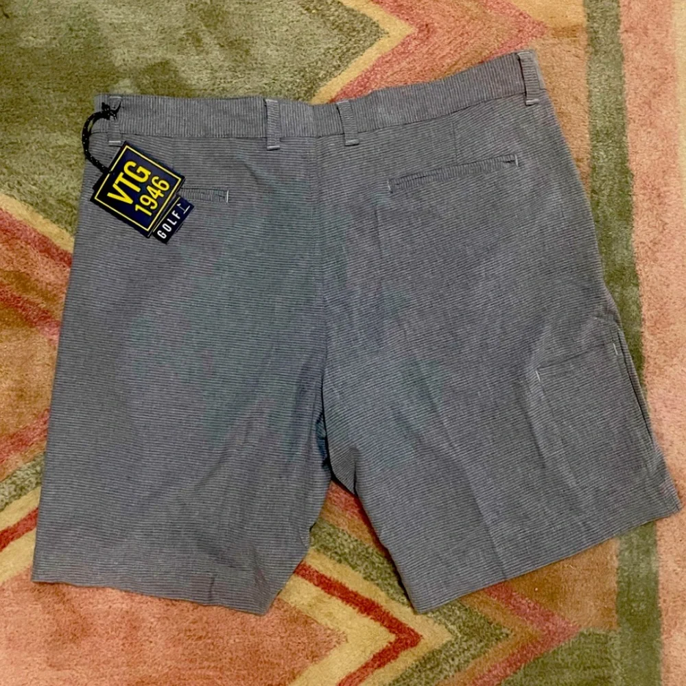 Vintage 1946 Men's Grey Golf Shorts Sz 40 Flat Front Chino Style Retail $70 NWT